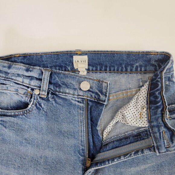 La Vie Rebecca Taylor High Rise Cropped Flare Raw Fray Hem Jean - Picture 8 of 12